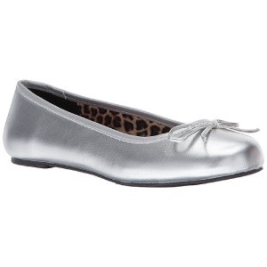 Silver Leatherette ANNA-01 big size ballerinas shoes