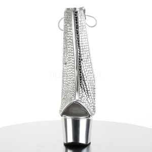 Silver rhinestones 18 cm ADORE-1018DCS platform womens ankle boots