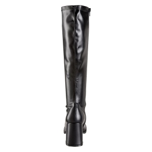 Stivali nera vinile 7,5 cm GOGO-300 stivali tacco alto per uomo e crossdresser