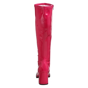 Stivali pink vernice 7,5 cm GOGO-300 stivali tacco alto per uomo e crossdresser