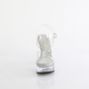 Transparent 13 cm MARTINI-508 White platform sandals heels shoes