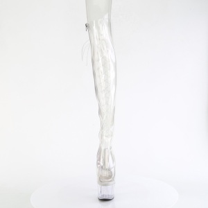 Transparent 18 cm ADORE-3019C overknee boots with laces