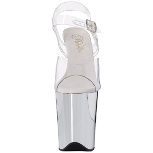 Transparent 20 cm FLAMINGO-808 High Heels Chrome Platform