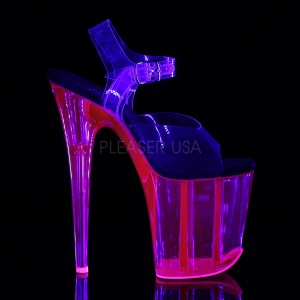 Transparent 20 cm FLAMINGO-808UVT High Heeled Sandal Neon Platform