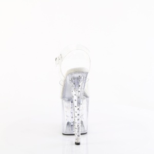 Transparent rhinestones platform 19 cm ENCHANT-708RS pleaser high heels sandals