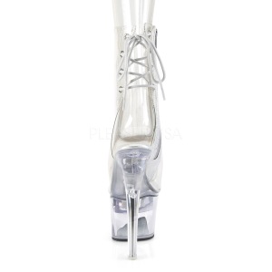 Trasparente 18 cm FLASH-1018C-7 stivaletti da pole dance con plateau LED