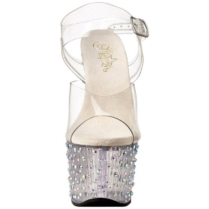 Trasparente 18 cm STARDANCE-708 Strass Plateau Tacchi Alti