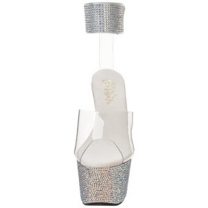 Trasparente Strass 18 cm BEJEWELED-712RS Plateau Sandali Tacco Altissimo