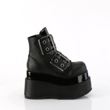 Vegan 11,5 cm BEAR-104 emo platform wedge boots with buckles