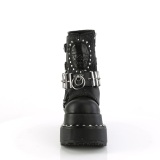 Vegan 11,5 cm BEAR-150 emo platform wedge boots with buckles