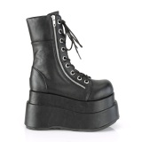 Vegan 11,5 cm BEAR-265 emo women tiered platform boots with laces