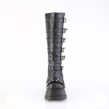 Vegan 12 cm STOMP-223 cyberpunk platform wedges boots with buckles