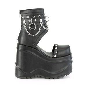 Vegan 15 cm WAVE-22 platform wedge ankle booties