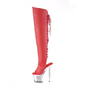 Vegan 18 cm SPECTATOR-3019 Red overknee high heel boots