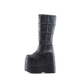 Vegan 18 cm mens knee boots cyberpunk boots excessive platform black