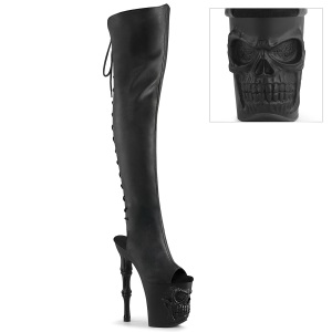 Vegan 20 cm RAPTURE-3019 skull platform overknee high heel boots