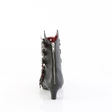 Vegan 5 cm FLORA-1035 nosferatu goth ankle boots with buckles