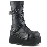 Vegan 8,5 cm TRASH205 mens boots platform with buckles black