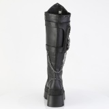 Vegan 8,5 cm WRATH-205 emo knee high women boots platform with laces