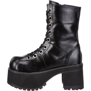 Vegan 9,5 cm RANGER-301 alternative ankle boots platform black