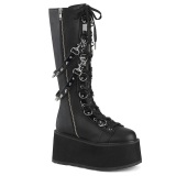 Vegan 9 cm DAMNED-220 emo knee high women boots platform with laces