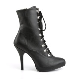 Vegan black 13 cm EVE-106 transvestite ankle booties