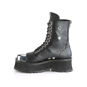 Vegan leather GRAVEDIGGER-10 demoniacult ankle boots - steel toe combat boots