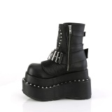 Vegano 11,5 cm BEAR-150 emo wedge boots donna plateau con fibbia