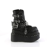 Vegano 11,5 cm BEAR-150 emo wedge boots donna plateau con fibbia