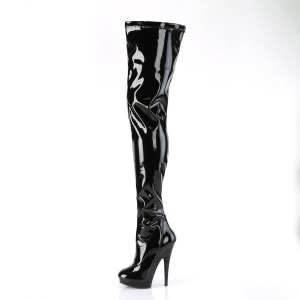 Vegano 15 cm SULTRY-4000 Neri stivali overknee tacco alto