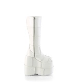 Vegano 18 cm stivali al ginocchio uomo plateau estremo bianco