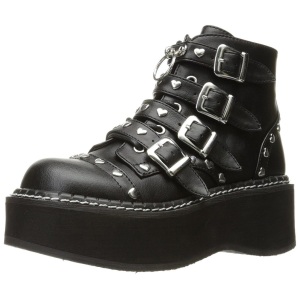 Vegano 5 cm DemoniaCult EMILY-315-1 stivaletti gotico con fibbie