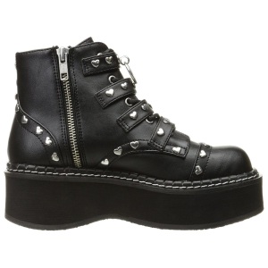 Vegano 5 cm DemoniaCult EMILY-315-1 stivaletti gotico con fibbie