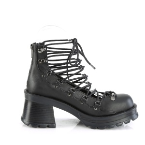 Vegano 7 cm BRATTY-32 demoniacult calzature alternative con la suola spessa nere