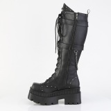 Vegano 8,5 cm WRATH-205 platform stivali al ginocchio donna con lacci