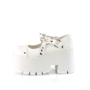 Vegano 9 cm ASHES-33 demoniacult calzature alternative con la suola spessa bianco