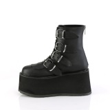 Vegano 9 cm DAMNED-105 gotico plateau stivaletti donna con fibbia nere