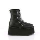 Vegano 9 cm DAMNED-105 gotico plateau stivaletti donna con fibbia nere