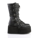 Vegano 9 cm DAMNED-225 platform stivali al polpaccio donna con fibbia nere