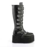 Vegano 9 cm DAMNED-318 platform stivali al ginocchio donna con fibbia nere