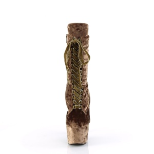 Velluto 18 cm ADORE-1045VEL poledance stivaletti tacchi khaki + protettivo