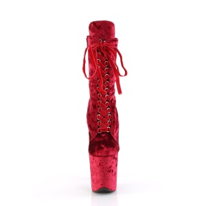 Velluto 20 cm FLAMINGO-1045VEL poledance stivaletti tacchi rosso + protettivo