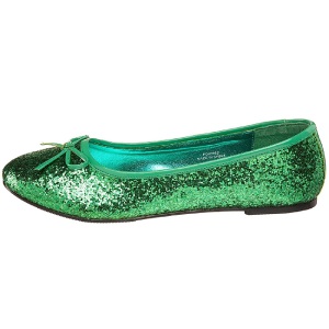 Verde STAR-16G scintillare scarpe ballerine donna basse