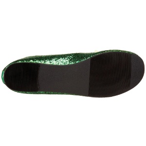 Verde STAR-16G scintillare scarpe ballerine donna basse