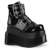 Verniciata 11,5 cm BEAR-104 emo wedge boots donna plateau con fibbia