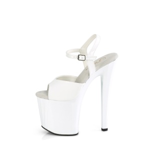 Verniciata 19 cm ENCHANT-709 bianche scarpe pleaser con tacchi alti