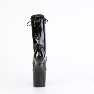 Verniciata 20 cm CRAZE-1040 Heelless stivaletti pony alto pleaser neri