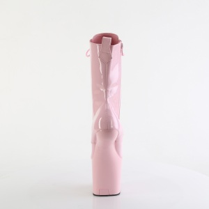 Verniciata 20 cm CRAZE-1040 Heelless stivaletti pony alto pleaser rosa