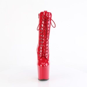 Verniciata 20 cm CRAZE-1040 Heelless stivaletti pony alto pleaser rosso