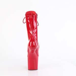 Verniciata 20 cm CRAZE-1040 Heelless stivaletti pony alto pleaser rosso